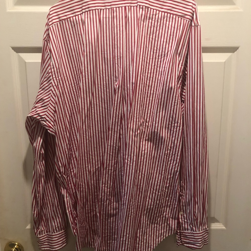 Polo Ralph Lauren Red and White striped shirt.